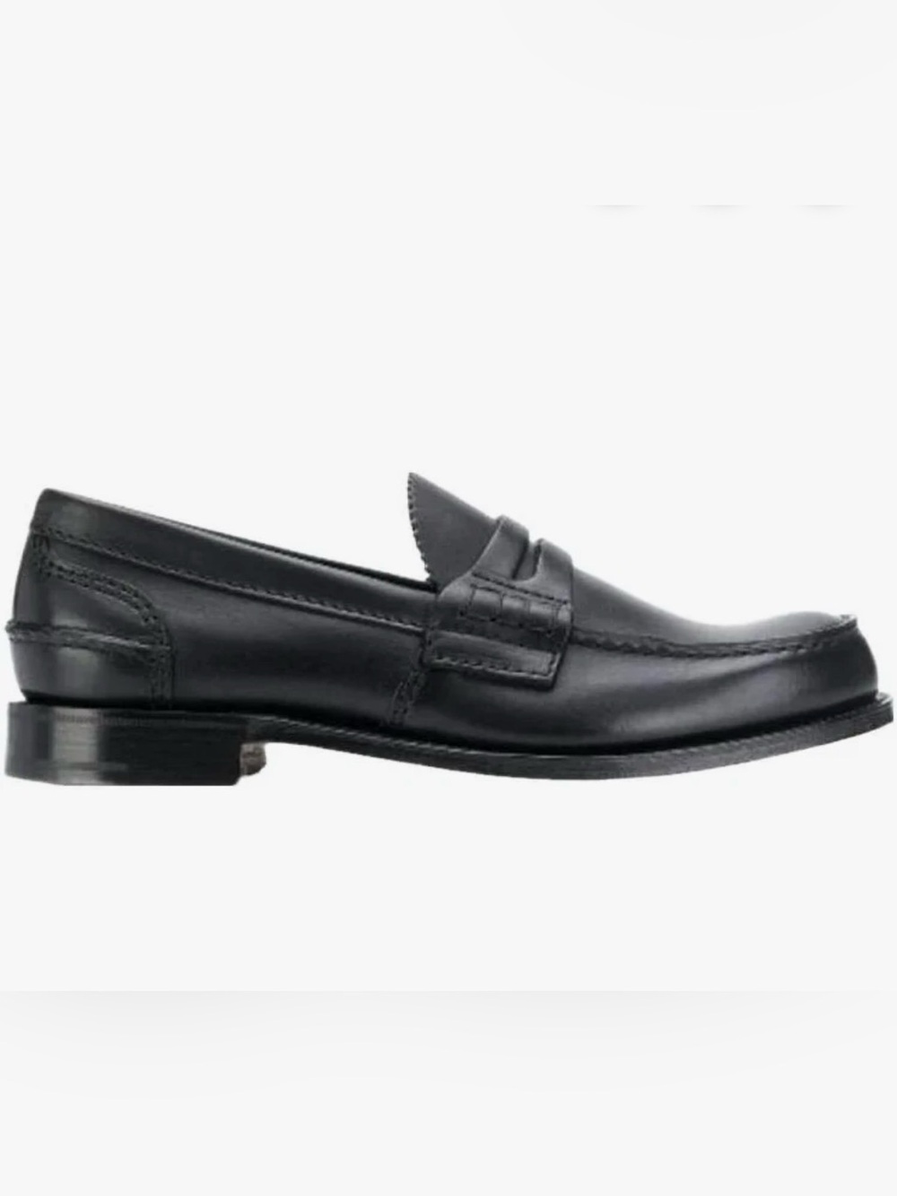 CHURCH'S Custom Grade pembrey Black Leather Penny Loafer Handmade men uk 8 us 9
